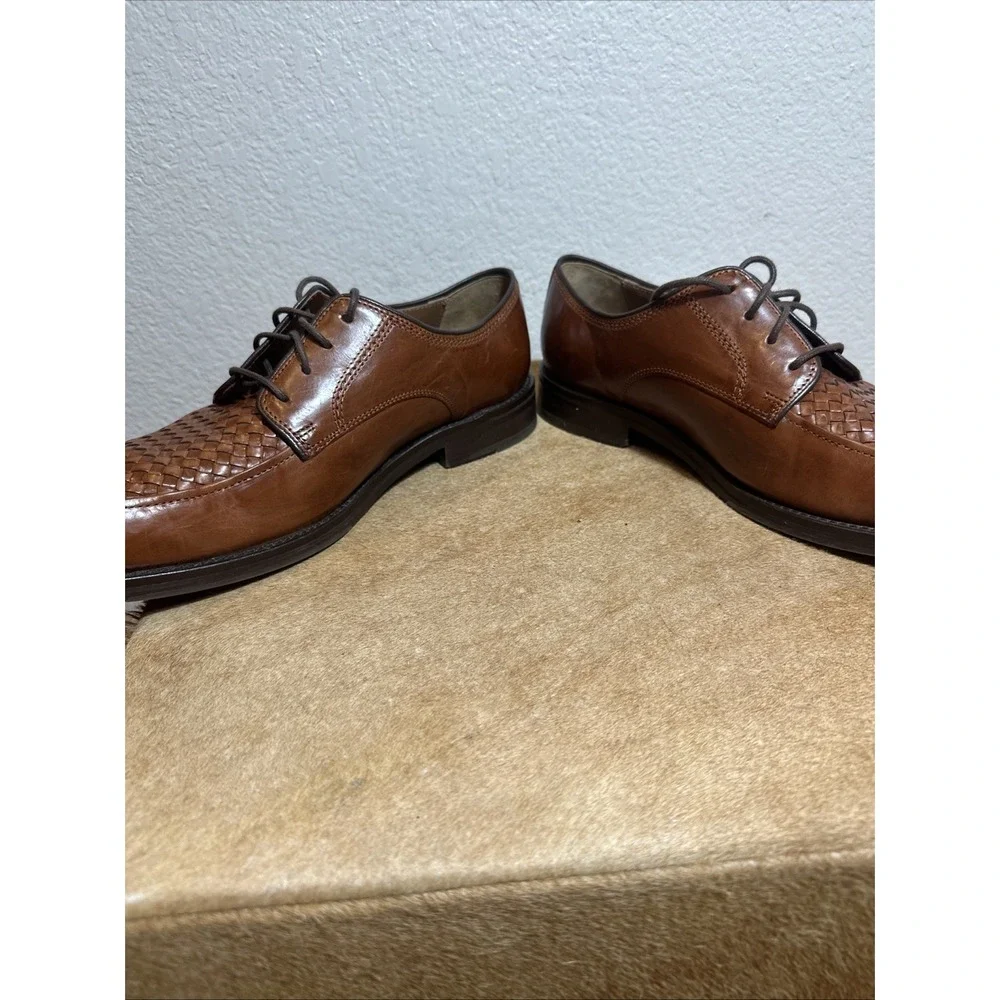Johnston & Murphy Meade Woven  MOC Toe Derby Mens 8M w/ Lulu Toe Tips‎ Tree